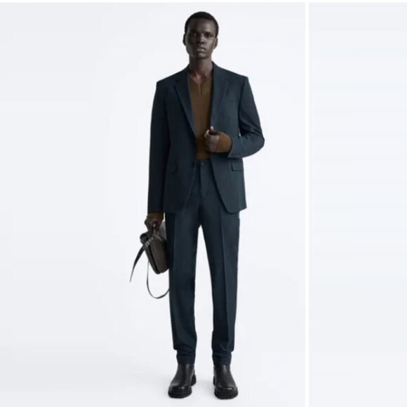 Zara Man 2-piece SLIM FIT navy suit US42 US32